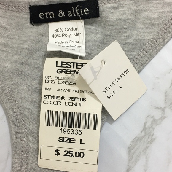 I DONUT CARE Multicolored Graphic Design Gray Racerback Tank Top - Picture 4 of 7